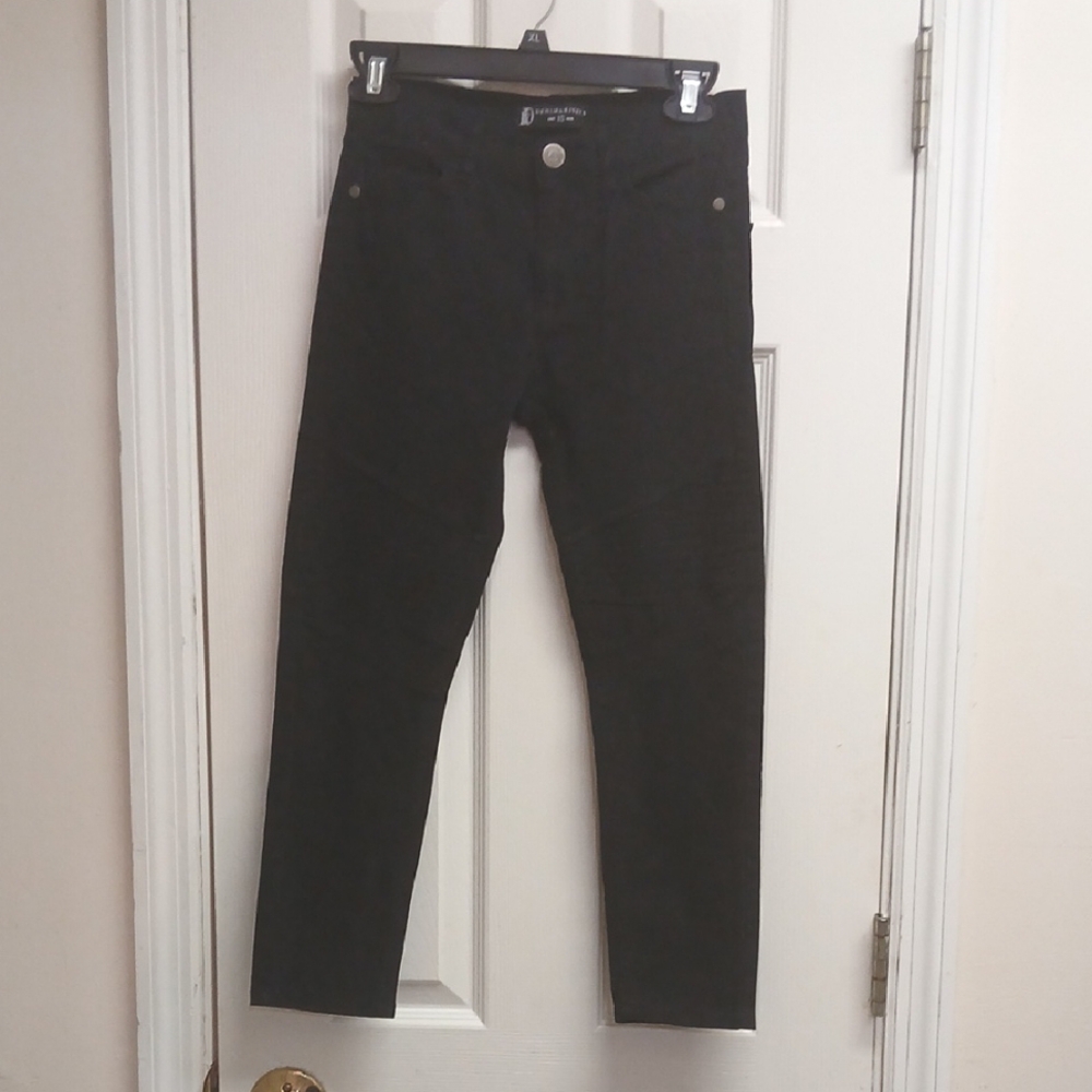 DENIM RIVETS Girls Size 10 Stretch Black Skinny Jeans